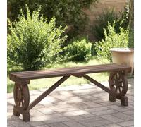 Panca da giardino in legno massello di abete 115 cm, robusto mobili da giardino per esterni con effetto ruota del carro per terrazza e giardino, durevole come complemento di sedie e sedie da giardino