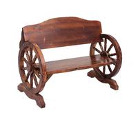 Panca da giardino in legno per esterni, con schienale e braccioli, design adatto per tutte le stagioni, capacità di carico 362,9 kg, adatta per patio e cortile