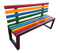 Panca da giardino in legno resistente alle intemperie a 2 posti con schienale, ideale per balcone e terrazza uso interno/esterno, 100 cm, divano da giardino nero