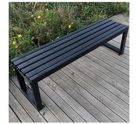 Panca da giardino in legno resistente alle intemperie, per esterni, con schienale scoperto, per 2-3 persone, grande seduta a doghe, perfetta per cortile, prato, terrazza, piscina e uso scolastico