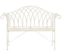 Panca da Giardino in Metallo Bianco Larghezza 130 cm Terrazza Balcone Milazzo
