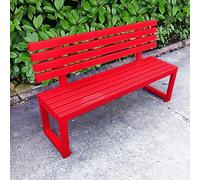 Panca da giardino in metallo con schienale, per patio esterno, portico anteriore, cortile, ingresso e parco, capacità di carico 500 kg, elegante colore rosa, 120 cm di lunghezza