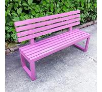 Panca da giardino in metallo con schienale, resistente, capacità di 500 kg, perfetta per patio, portico, cortile, ingresso, parco, elegante design rosa, 120 cm