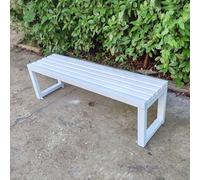 Panca da giardino in metallo e legno resistente alle intemperie, per uso esterno, capacità 500 kg, ideale per patio, parco, prato, scuola e cortile
