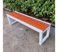 Panca da giardino in metallo e legno resistente alle intemperie, per uso esterno, capacità 500 kg, ideale per patio, parco, prato, scuola e cortile