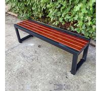 Panca da giardino in metallo e legno resistente alle intemperie, per uso esterno, capacità 500 kg, ideale per patio, parco, prato, scuola e cortile