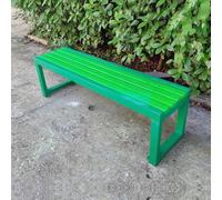 Panca da giardino in metallo e legno resistente alle intemperie, per uso esterno, capacità 500 kg, ideale per patio, parco, prato, scuola e cortile