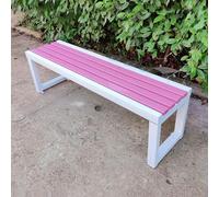 Panca da giardino in metallo e legno resistente alle intemperie, per uso esterno, capacità 500 kg, ideale per patio, parco, prato, scuola e cortile