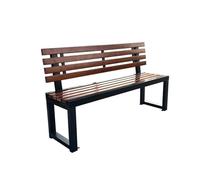 Panca da giardino in metallo e legno resistente alle intemperie, robusta e autoportante, per città, villaggio e comune, 1,2 m, design elegante e durevole per giardino anteriore
