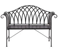 Panca da giardino in metallo nero 130 cm Milazzo