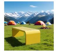 Panca da giardino in metallo per 2-3 persone, impermeabile e resistente alle intemperie, disponibile in 100/120/150/180 cm, elegante sedia da patio, colore giallo, perfetta per giardino e terrazza