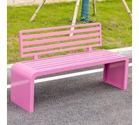 Panca da giardino in metallo, per 2-3 persone, resistente alle intemperie, con schienale, perfetta per verande, parchi, salotti, fori di fissaggio sicuri