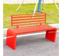 Panca da giardino in metallo, per 2-3 persone, resistente alle intemperie, con schienale, perfetta per verande, parchi, salotti, fori di fissaggio sicuri