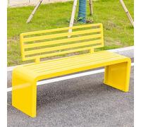 Panca da giardino in metallo, per 2-3 persone, resistente alle intemperie, con schienale, perfetta per verande, parchi, salotti, fori di fissaggio sicuri