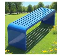 Panca da giardino in metallo per 2-3 persone, resistente alle intemperie, disponibile in 100/120/150/180 cm, elegante mobile da giardino blu perfetto per giardino e terrazza