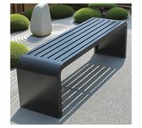 Panca da giardino in metallo per 2-3 persone, resistente alle intemperie, disponibile in 100/120/150/180 cm, elegante mobile da giardino nero e design elegante, 180 x 40 x 45 cm