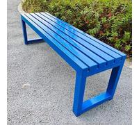 Panca da giardino in metallo per esterni, capacità 299,4 kg, 149,9 cm, blu, per giardino, balcone, portico e parco, mobili da esterno per rilassarsi