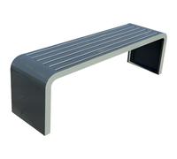 Panca da giardino in metallo per esterni, resistente alle intemperie, per 2 persone, senza schienale, capacità 200 kg, mobili da balcone, 100 cm, sedia da patio grigia