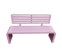 Panca da giardino in metallo resistente alle intemperie con schienale e braccioli, elegante seduta in ferro a 3 posti per spazi esterni in città e villaggio, 120 cm, mobili da giardino rosa
