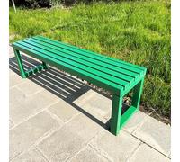 Panca da giardino in metallo resistente alle intemperie con schienale scoperto per 2 panche da giardino in stile rustico per cucina, soggiorno, ingresso, colore verde, 119,4 cm