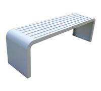 Panca da giardino in metallo resistente alle intemperie per 2 persone, senza schienale, capacità 200 kg, mobili da balcone, 100 cm, panca bianca per giardino e terrazza