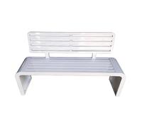 Panca da giardino in metallo resistente alle intemperie per 3 persone, seduta esterna in ferro con schienale e braccioli, perfetta per giardini di città e villaggio, 120 cm, colore bianco
