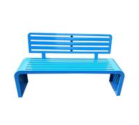Panca da giardino in metallo resistente alle intemperie per 3 persone, seduta esterna in ferro con schienale e braccioli, perfetta per giardini di città e villaggio, 100 cm, colore blu, resistente ed