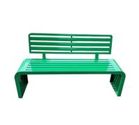 Panca da giardino in metallo resistente alle intemperie per 3 posti a sedere all'aperto in ferro con schienale e braccioli, perfetta per parchi cittadini e villaggi, verde 120 cm