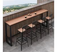 Panca da giardino in metallo resistente alle intemperie per esterni, design moderno rettangolare stretto per balconi e terrazze, perfetta per vasi, impermeabile e durevole