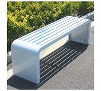 Panca da giardino in metallo resistente, design senza braccioli per il comfort esterno in cortile, portico e prato