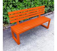 Panca da giardino in metallo rosa con schienale, capacità di carico 500 kg, 120 cm, per veranda anteriore, cortile, ingresso, parco, design elegante e durevole