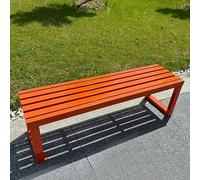 Panca da giardino in metallo senza schienale resistente alle intemperie, per 2-3 persone, perfetta per parchi, prati, piscine e terrazzi, design a doghe durevoli