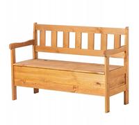 Kadax Panca da giardino 120 x 47 x 82 cm con spazio di archiviazione e schienale Marrone