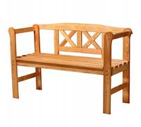 Panca da giardino KADAX Parco in legno con schienale 119 cm Terrazza Giardino Tik