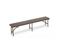 Garden Friend Panca Horeca rettangolare pieghevole struttura in acciaio seduta in HDPE h44x30x183 cm noce - marrone multimateriale P1714195