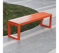 Panca da giardino moderna in legno resistente alle intemperie, con struttura in metallo, per balcone e terrazza, design elegante senza schienale o braccioli, 120 cm, colore grigio