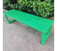 Panca da giardino moderna in metallo, senza schienale, resistente alle intemperie, per 2 persone, con fori di fissaggio, perfetta per veranda e prati scolastici, verde, 100 cm