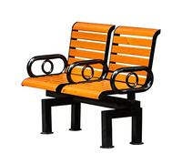 Panca Da Giardino Panchine da esterno Sedie da parco per esterni resistenti alle intemperie Giardino Panoramico Scuola Tempo libero Sedie in legno Sedie pubbliche Sedie con schienale in ferro per tre