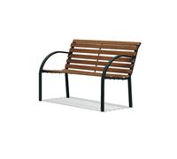 Panca da giardino Parco - 80 x 62 x 122 cm - acciaio/legno - nero - Garden Frien
