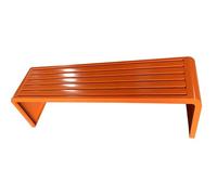 Panca da giardino per 2-3 persone, resistente alle intemperie, con elevata capacità di carico, telaio in ferro durevole in acciaio, perfetta per giardini e campi da gioco (arancione, 150 cm)