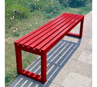 Panca da giardino per esterni, con struttura in metallo, per 2-3 persone, seduta a doghe per tutte le condizioni atmosferiche, per parco, patio, prato, cortile e scuola