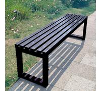 Panca da giardino per esterni, con struttura in metallo senza schienale, per 2-3 persone, design a doghe per tutte le stagioni, per parco, prato, patio, cortile, scuola