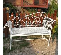 Panca da giardino per esterni, in ferro battuto resistente, 134 x 56 x 93 cm, perfetta per balconi, terrazze e terrazze, eleganti sedute per cortili e giardini