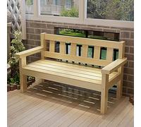 Panca da giardino per esterni, panca in legno per 2 persone, con schienale e bracciolo, panca per tutte le stagioni, per esterni e interni, per veranda, cortile, prato, ingresso (marrone, 150 cm)