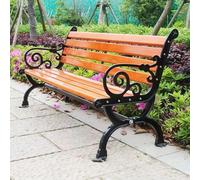 Panca da Giardino per Esterni Resistente alle intemperie per Due - Divanetto da Patio da 3,9 Piedi con Schienale e braccioli, in Legno Duro e ghisa Resistenti, Perfetto per sedute su terrazz