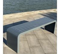 Panca da giardino per esterni, resistente in metallo nero, per veranda e patio, design resistente alle intemperie per una decorazione elegante per esterni