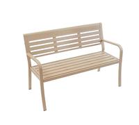 Panca da giardino per esterni, sedia da salotto in metallo antiruggine con schienale e braccioli, mobili da patio durevoli per il relax di prato, cortile e parco