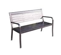 Panca da giardino per esterni, sedia da salotto in metallo antiruggine con schienale e braccioli, mobili da patio durevoli per il relax di prato, cortile e parco