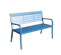 Panca da giardino per esterni, sedia da salotto in metallo antiruggine con schienale e braccioli, mobili da patio durevoli per il relax di prato, cortile e parco