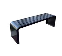 Panca da giardino per esterni, senza braccioli, in metallo, con design resistente alle intemperie, robusto telaio in acciaio, foro antifurto, ideale per veranda, piscina, prato e cortile